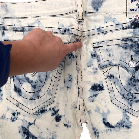 RARE True Religion Jeans Size 40 STRAIGHT Blue - Picture 12 of 12